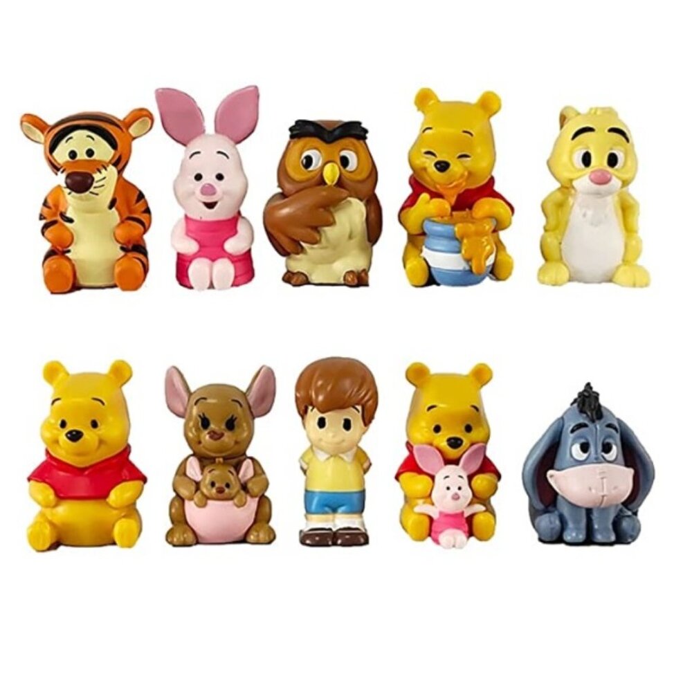 10pc Winnie the Pooh Bear Playset 10 Figure Cake Topper Toy Doll Set Collectible - Picture 2 of 3